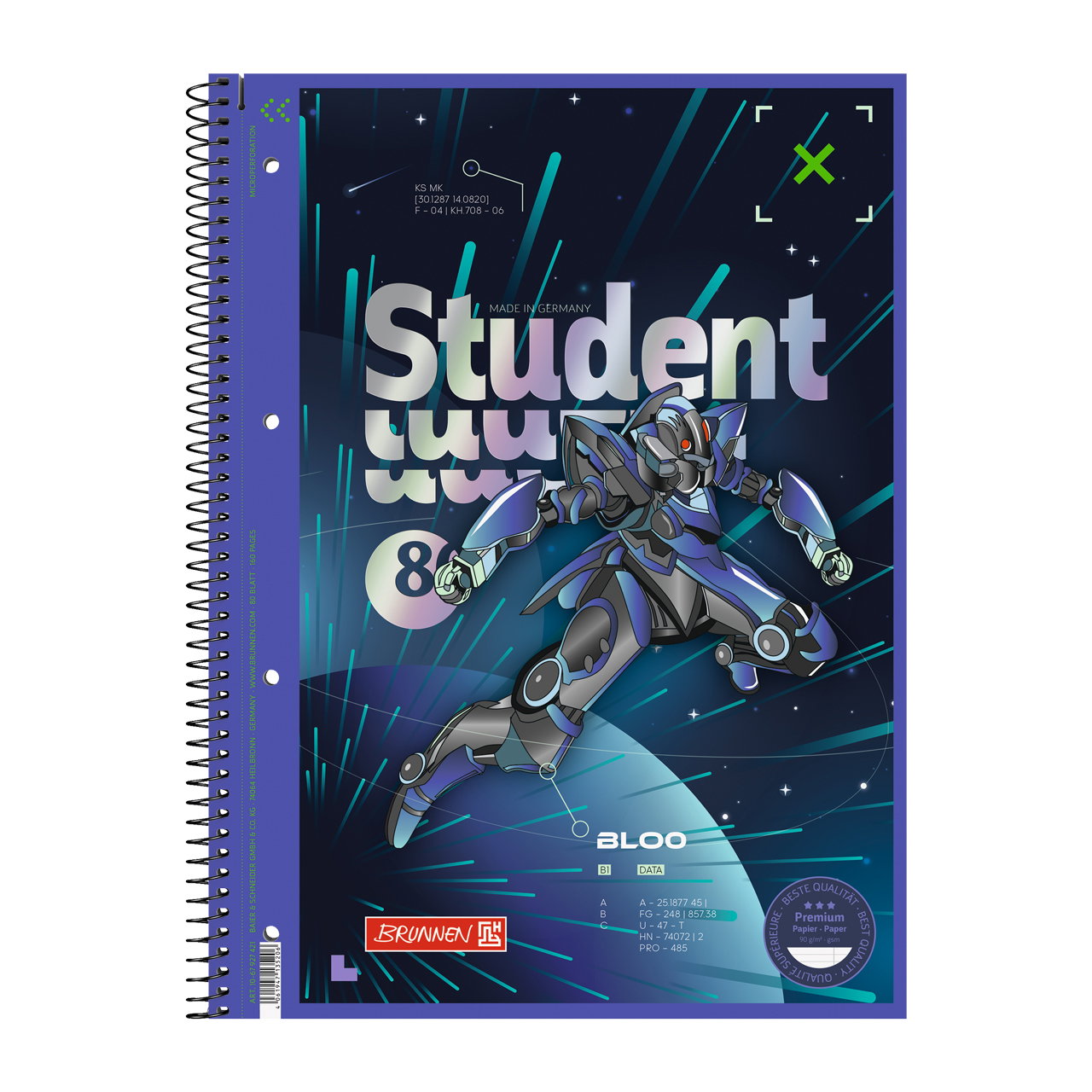 Caiet A4 spiralat perforat Robot Heroes 80 file