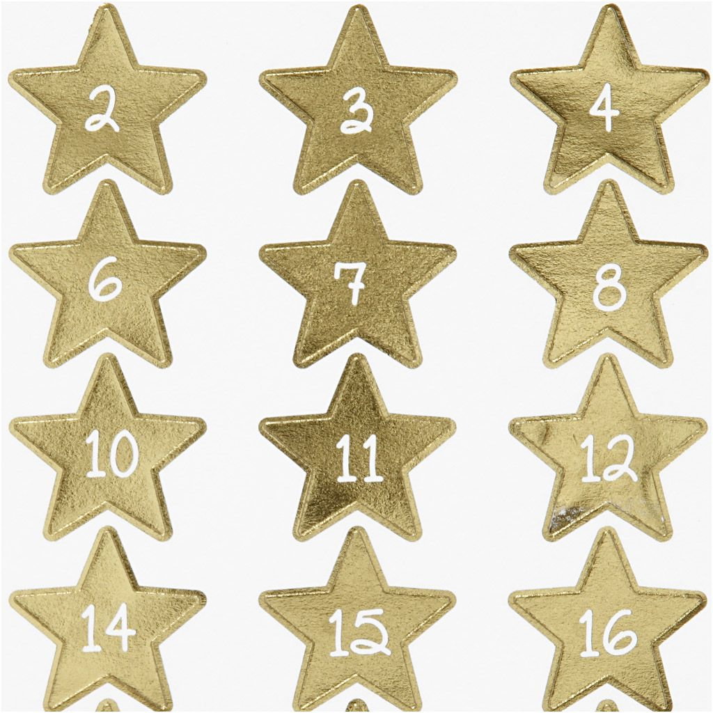 STICKER DECOR ADVENT NUMBERS GOLD 291871
