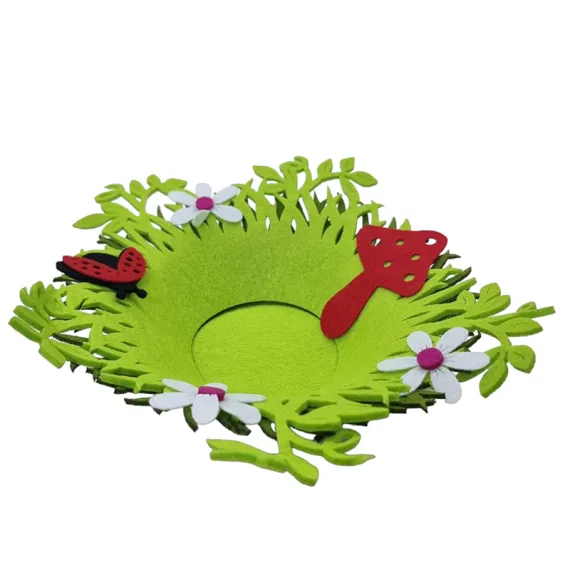 COS PASTE DIN FETRU CU DECORATIUNI 15*7*8CM
