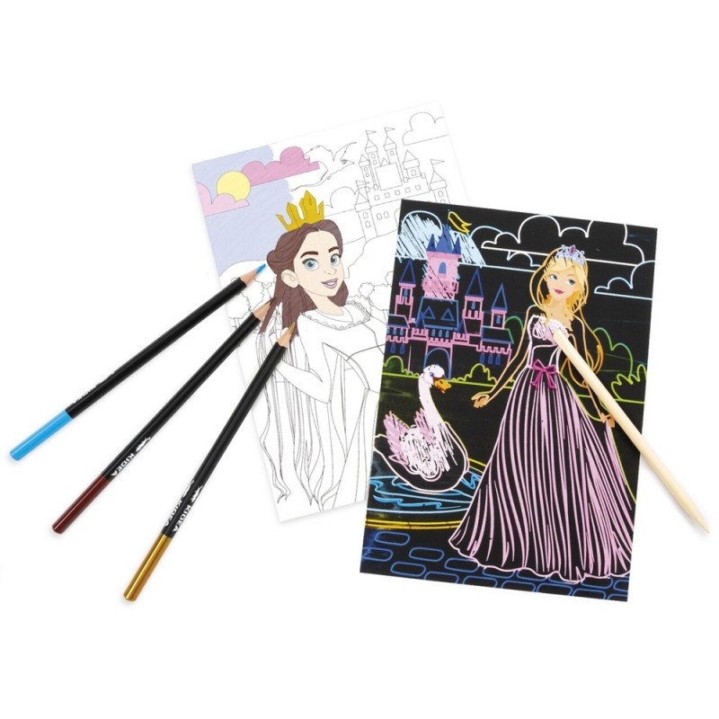 DE CARTE DE COLORAT SCRATCH ART BOOK 6 COLI PRINTESA KIDEA WKEKA