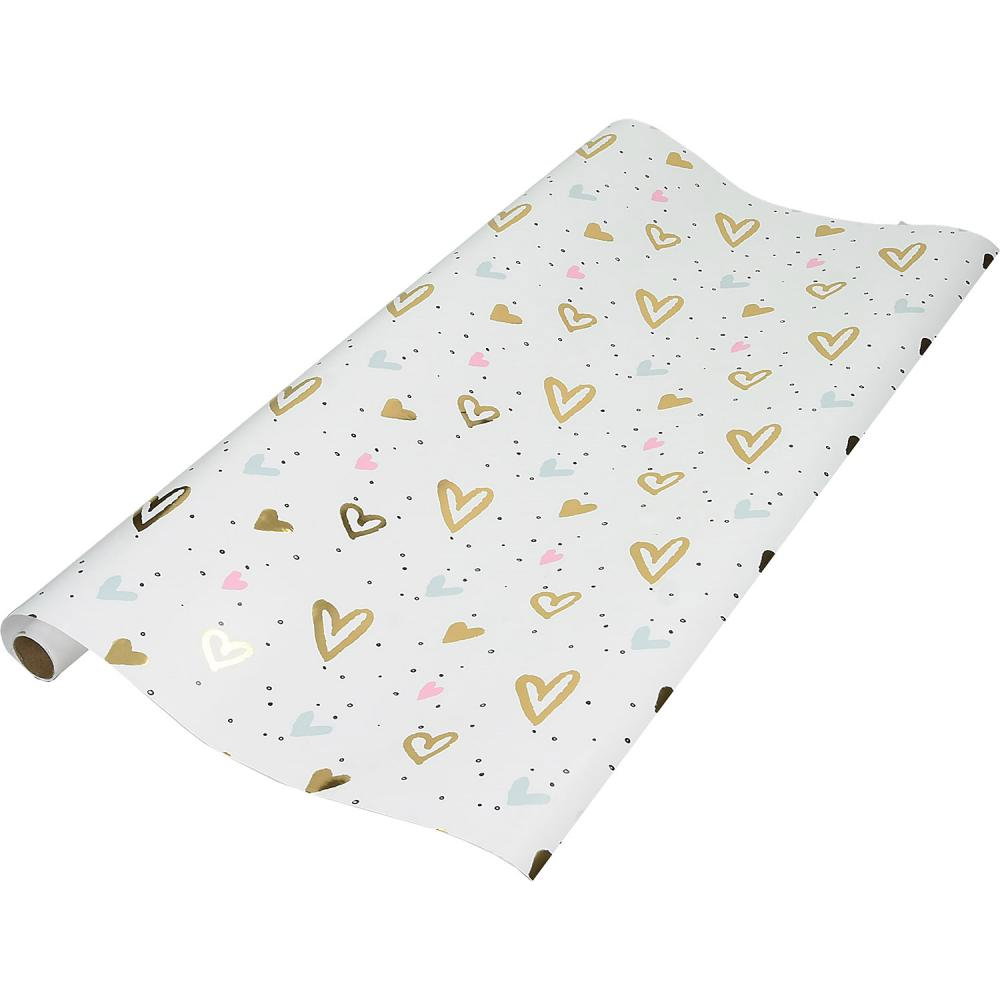 Hartie de impachetat cadou BBP Foil Inimi 76097 200x70 cm