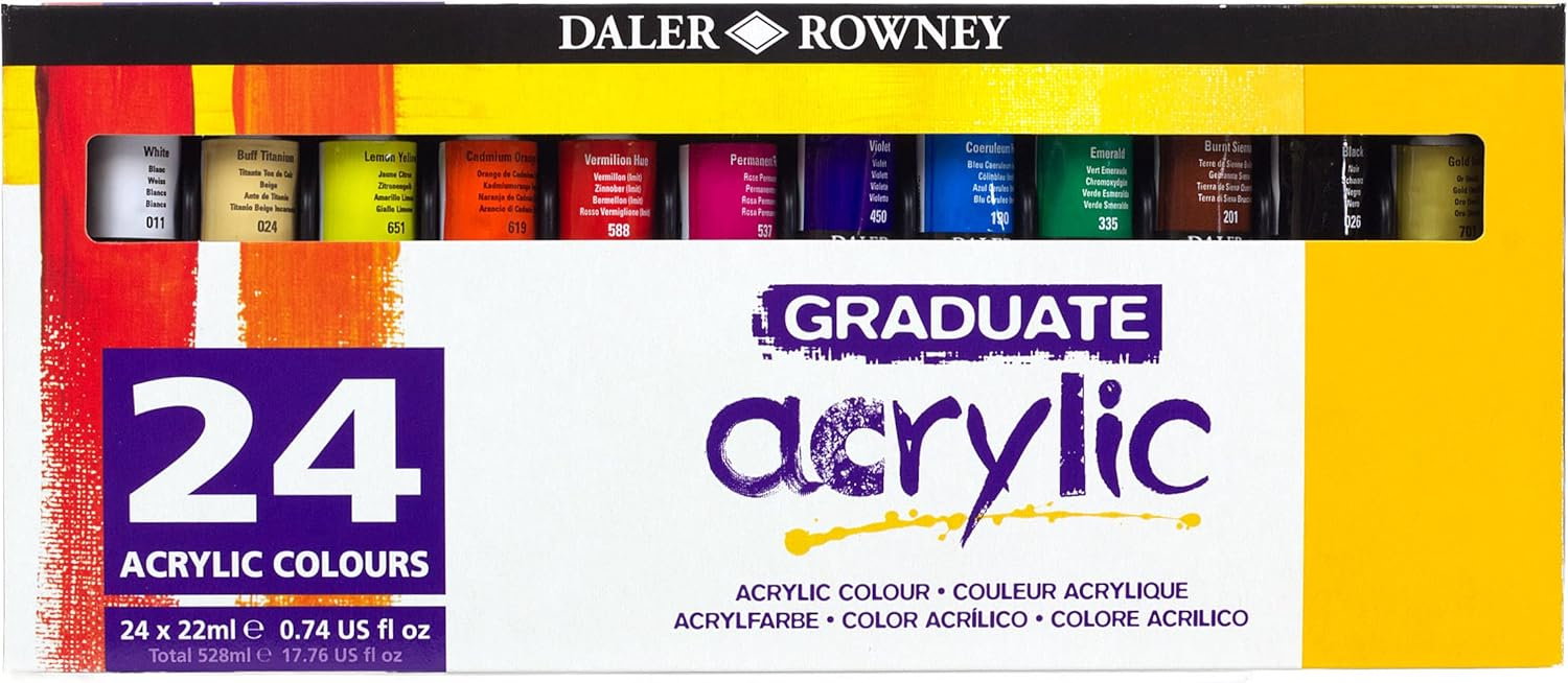 FIL CULORI ACRIL DALER ROWNEY GRADUATE 22ML 24/SET 123900024