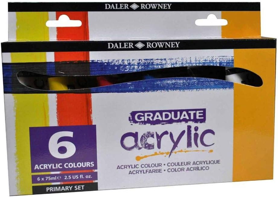 FIL CULORI ACRIL DALER ROWNEY GRADUATE PRIMARY 75ML 6/SET 123900026
