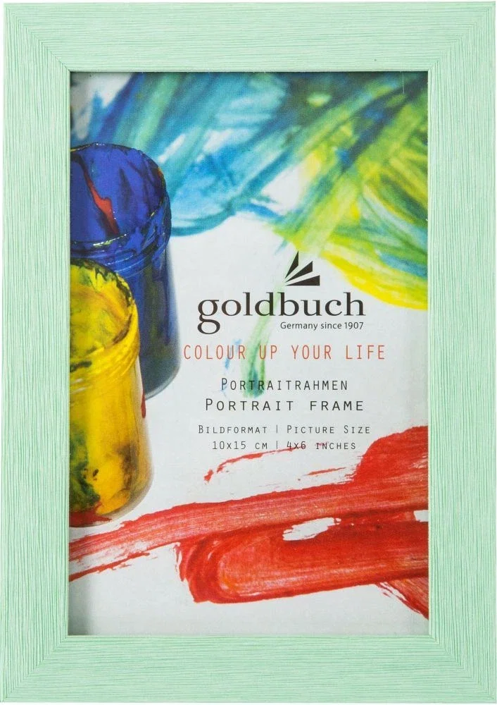 Goldbuch Rama Foto Plastic cu Suport 10x15cm Aspect Lemn Culoare Verde Menta 910402