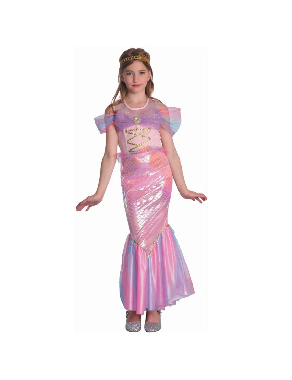 Costum Sirena Roz pentru Fetite 110/120 cm