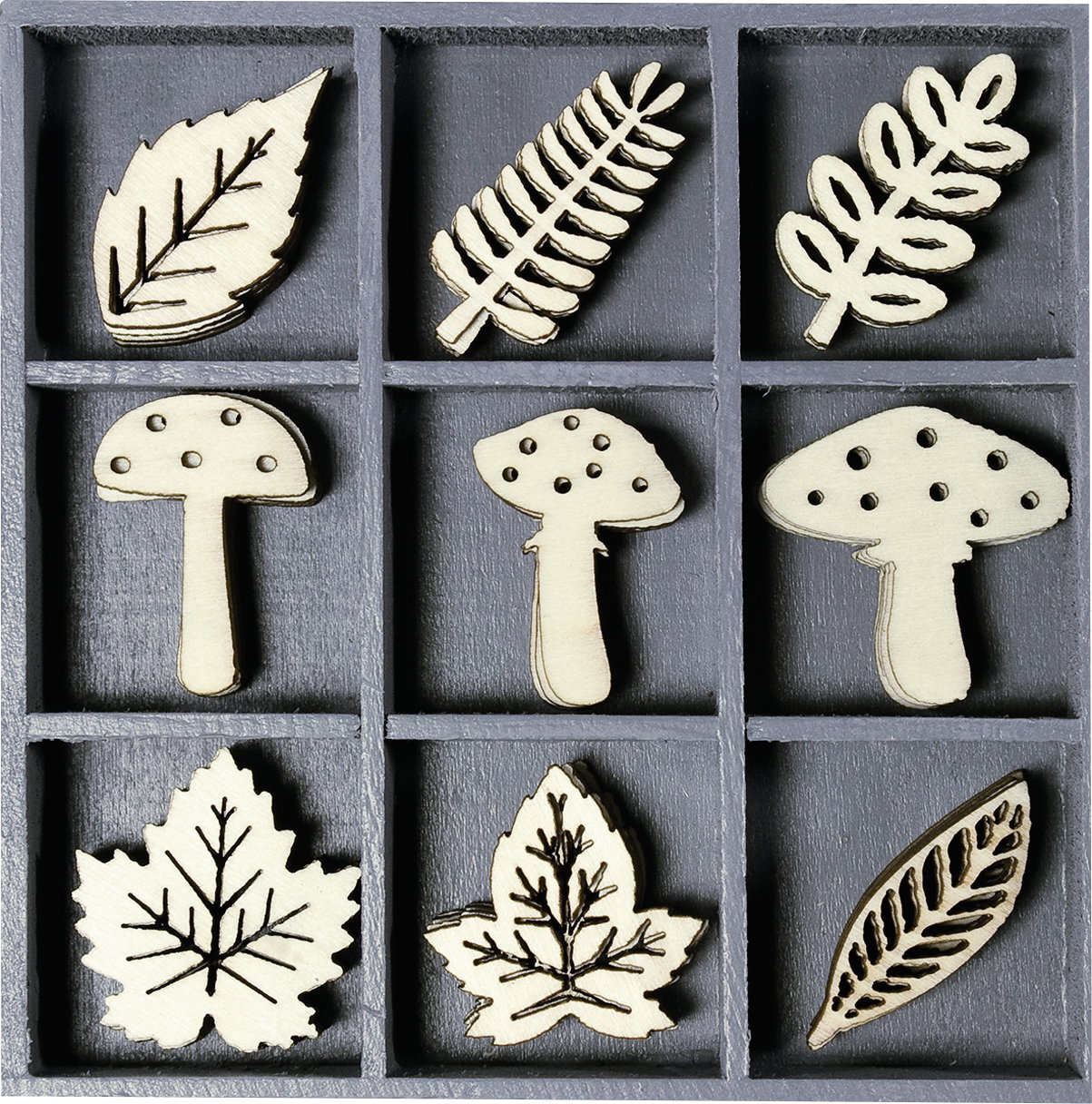 DECORATIUNI LEMN CIUPERCI SI FRUNZE 45/SET 18521020