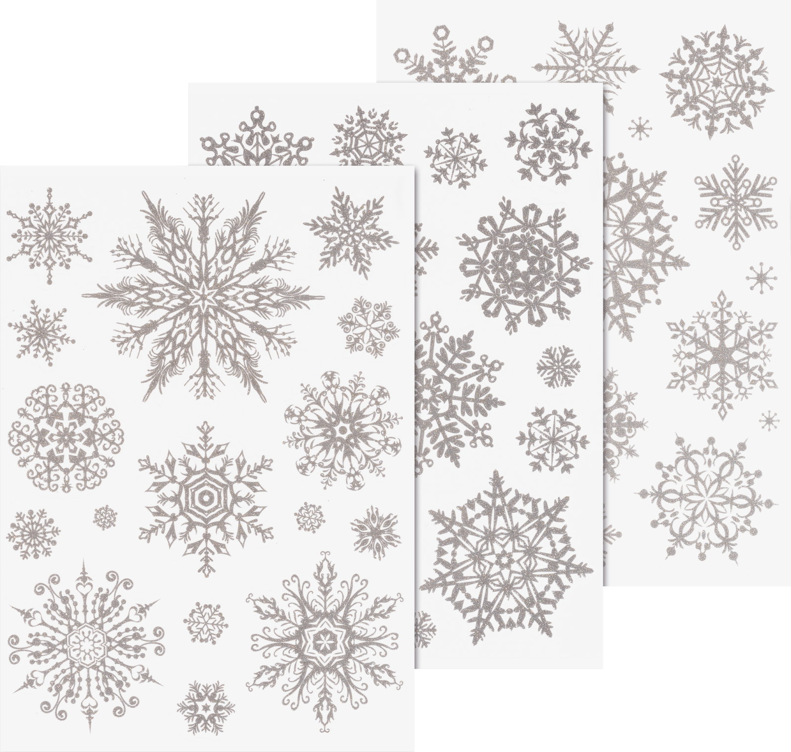 Sticker Decor Fereastra Cristale Gheata 3 Coli/Set Glitter Argintiu 3584467
