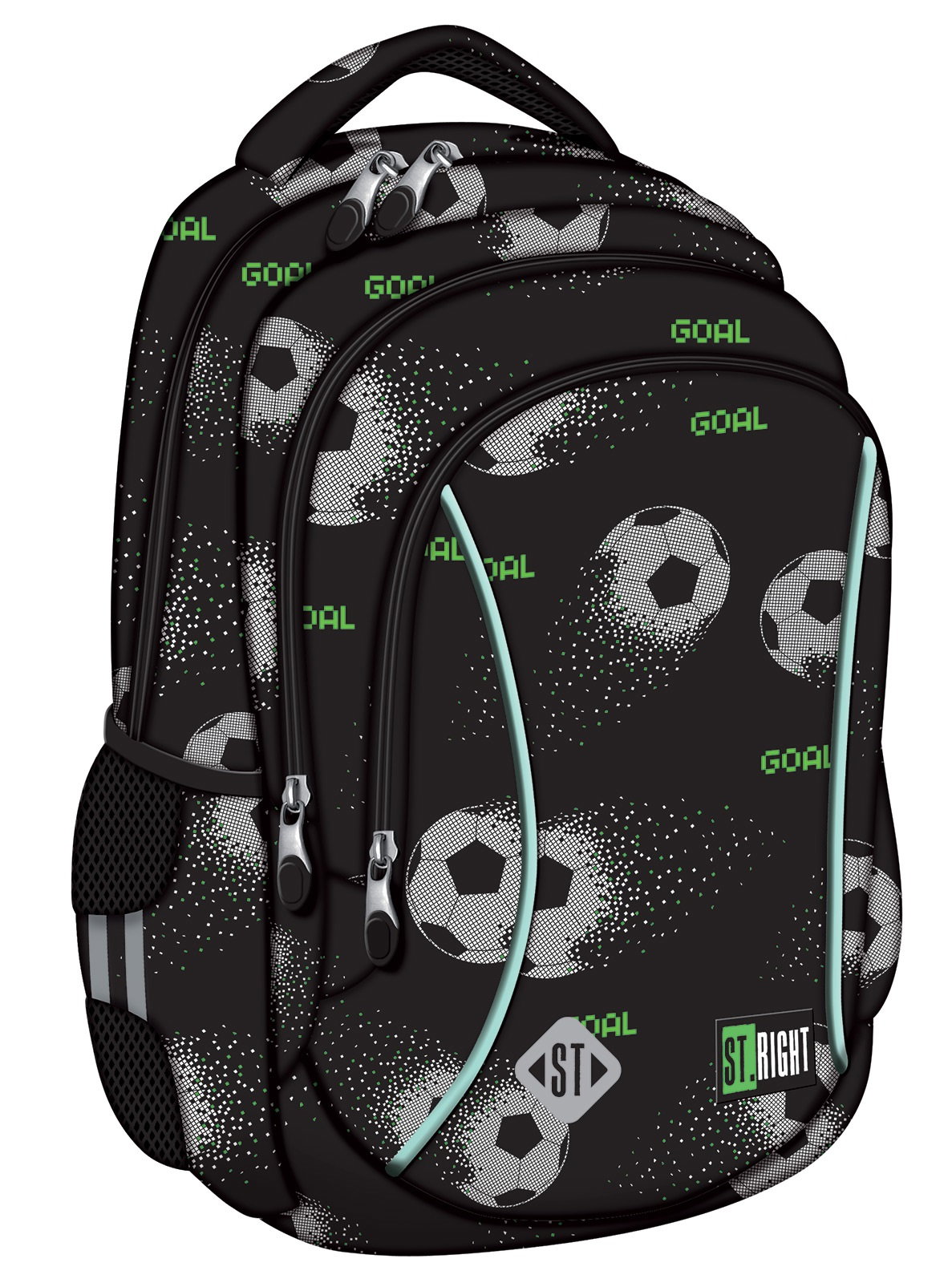 MA RUCSAC SCOLAR ST.RIGHT 3 COMPARTIMENTE BP-26 PIXEL SOCCER 681059