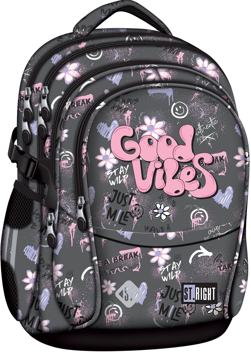MA RUCSAC SCOLAR ST.RIGHT 4 COMPARTIMENTE BP-01 GOOD VIBES 680090