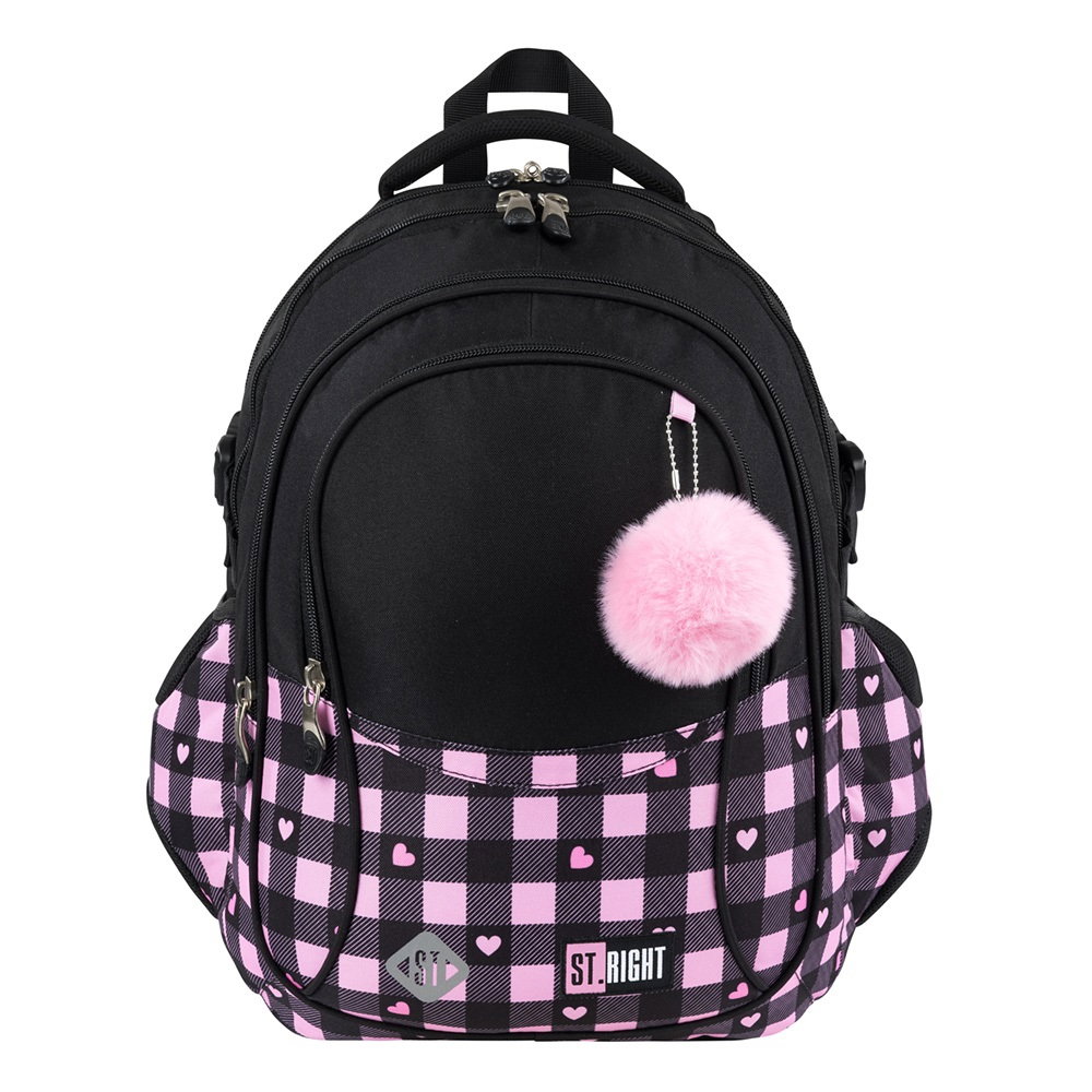 MA RUCSAC SCOLAR ST.RIGHT 4 COMPARTIMENTE BP-01 PINK CHECKERED 680366