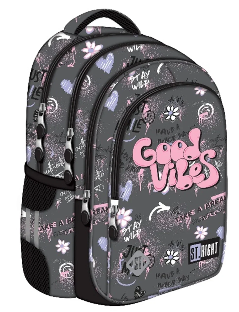 MA RUCSAC SCOLAR ST.RIGHT 4 COMPARTIMENTE BP-58 GOOD VIBES 680106