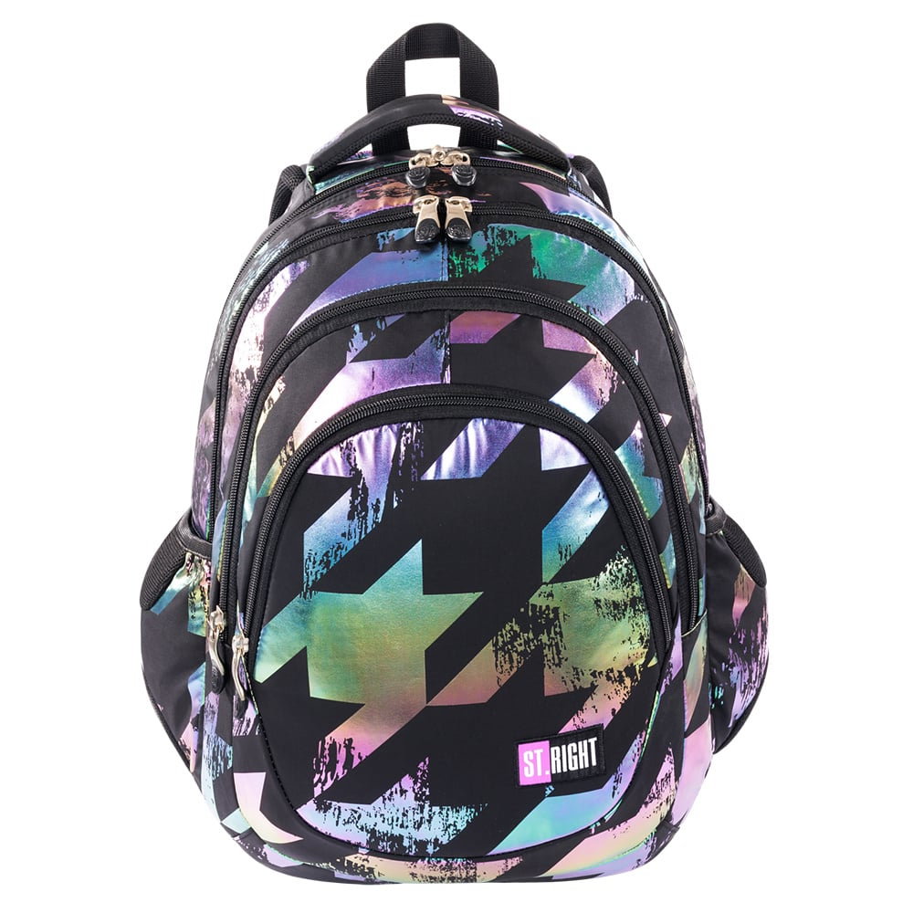 Rucsac școlar St.Right BP-06 Holografic 4 compartimente