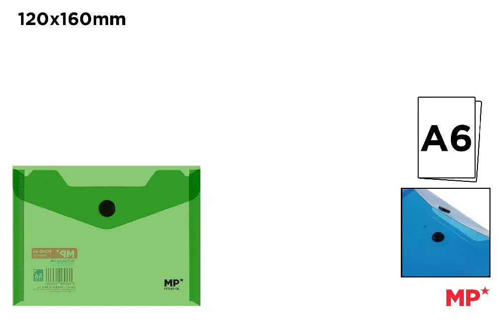 MAPA PLASTIC IPB A6 CU CAPSA VERDE TRANSPARENT PC545-08