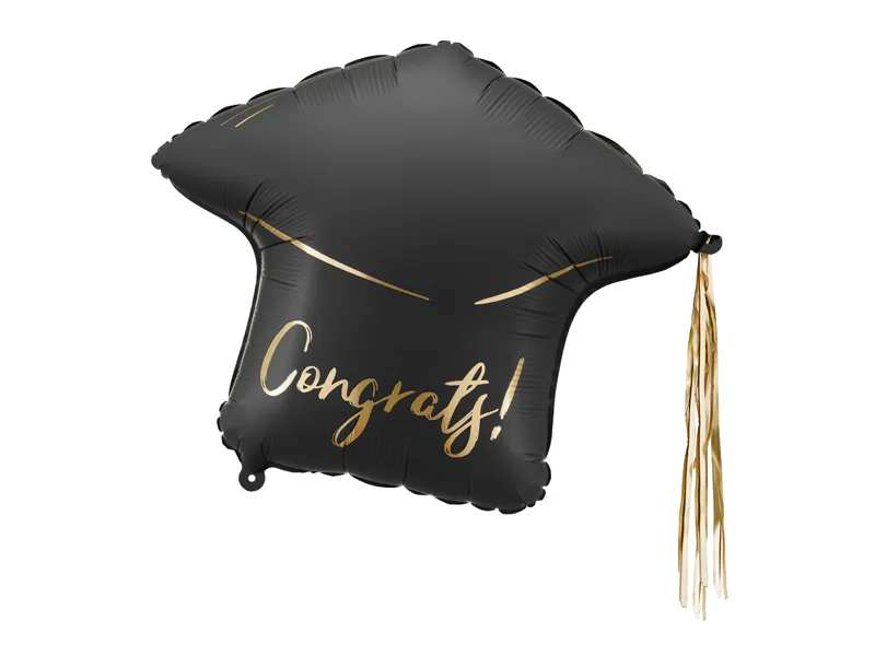 PartyDeco Balon Folie Aluminiu Cap "Congrats!" 60x55cm Mix FB281