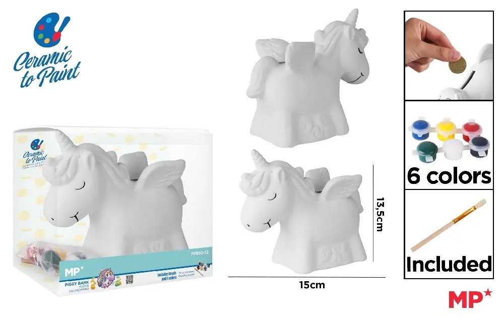 PUSCULITA CERAMICA IPB PENTRU PICTAT, 6 CULORI + PENSULA PP950-12