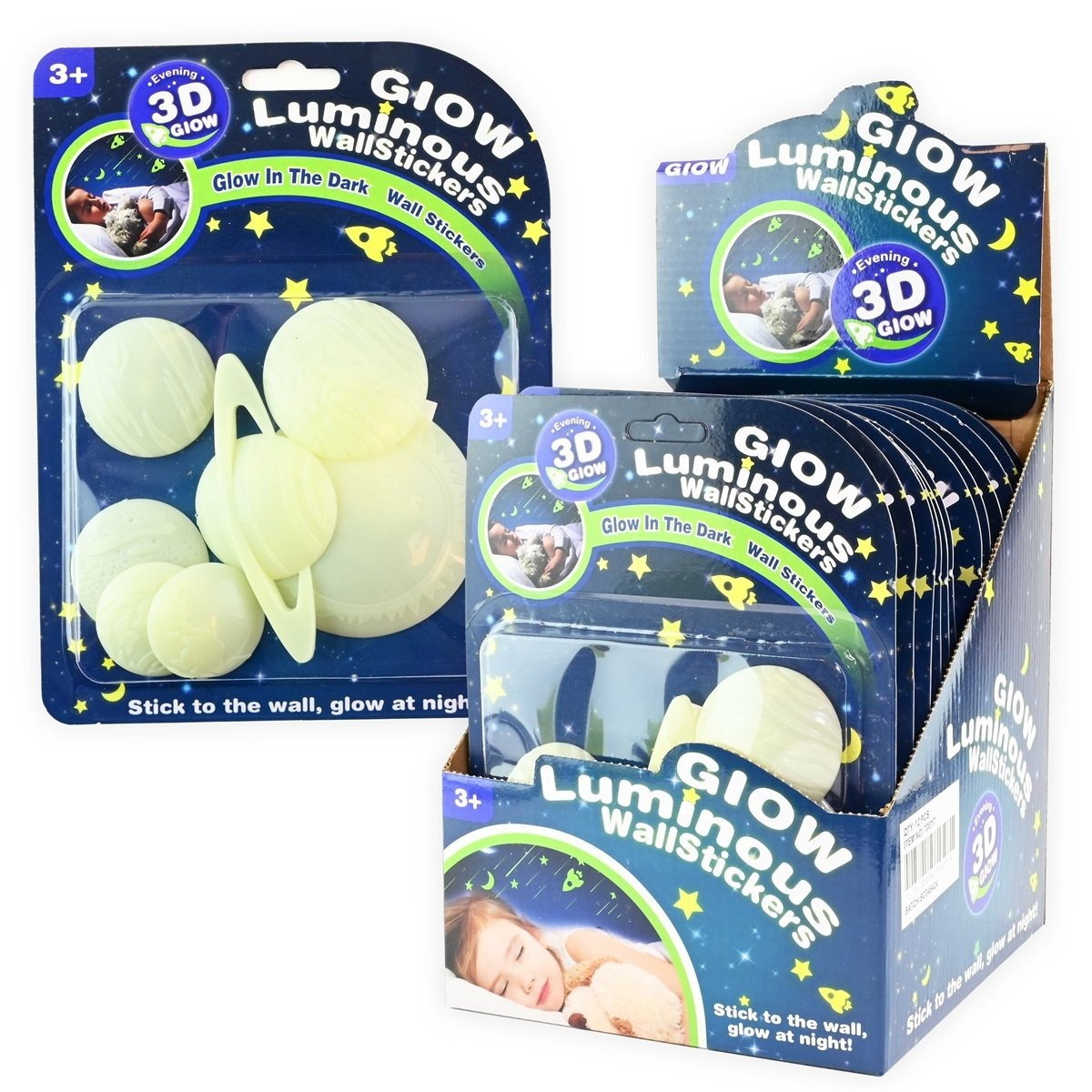 ROB FIGURINE PLANETE 3-9CM 7/SET GLOW IN THE DARK 70017