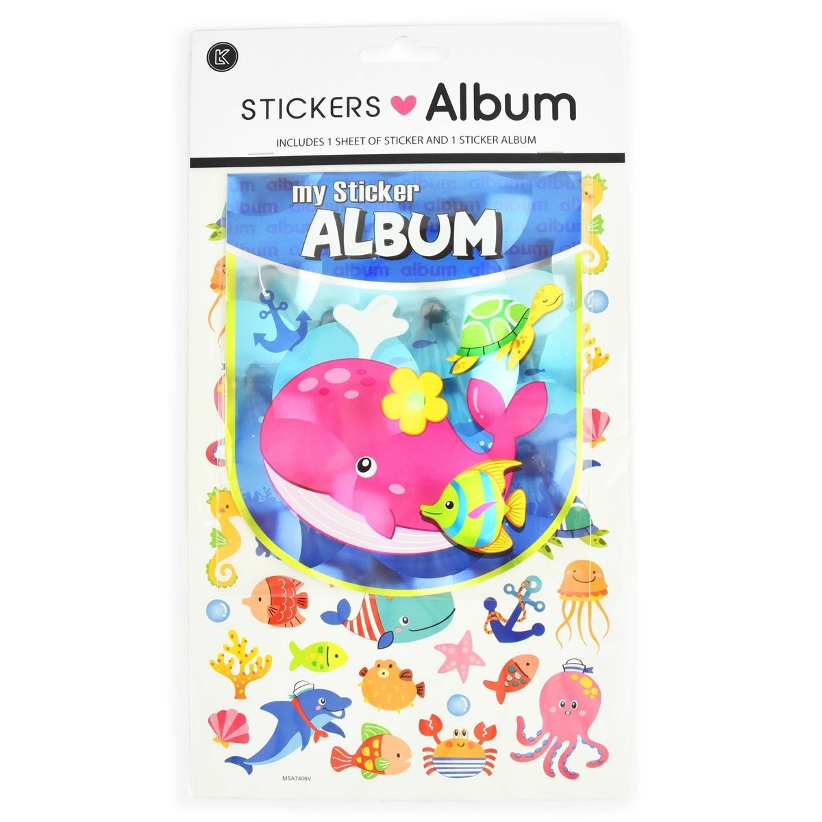 ROB STICKER ALBUM 28*16CM ANIMALE MARINE 51097
