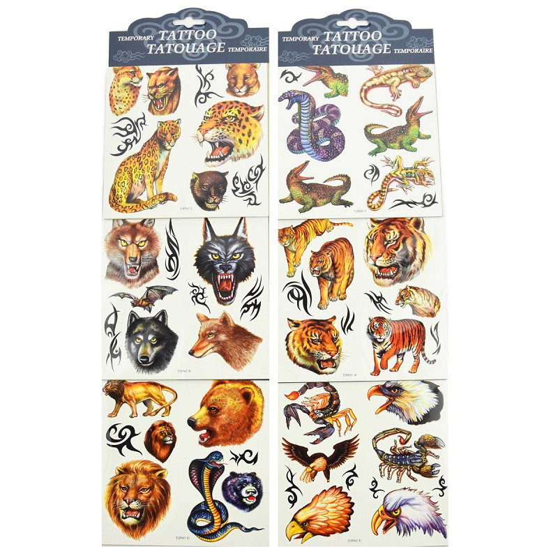 ROB TATUAJE TEMPORARE 6/SET ANIMALE 32472