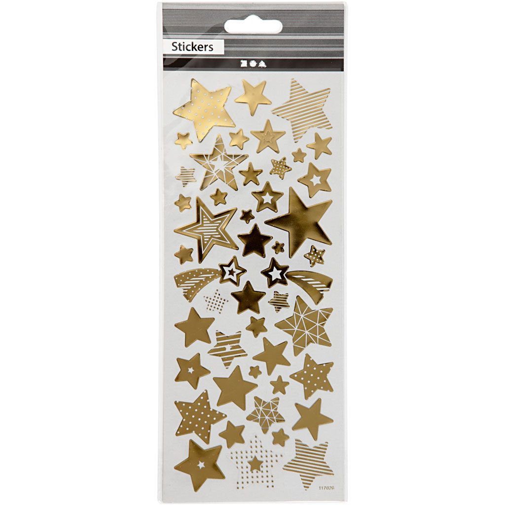 STICKER DECOR GOLD STARS 52BUC 29152