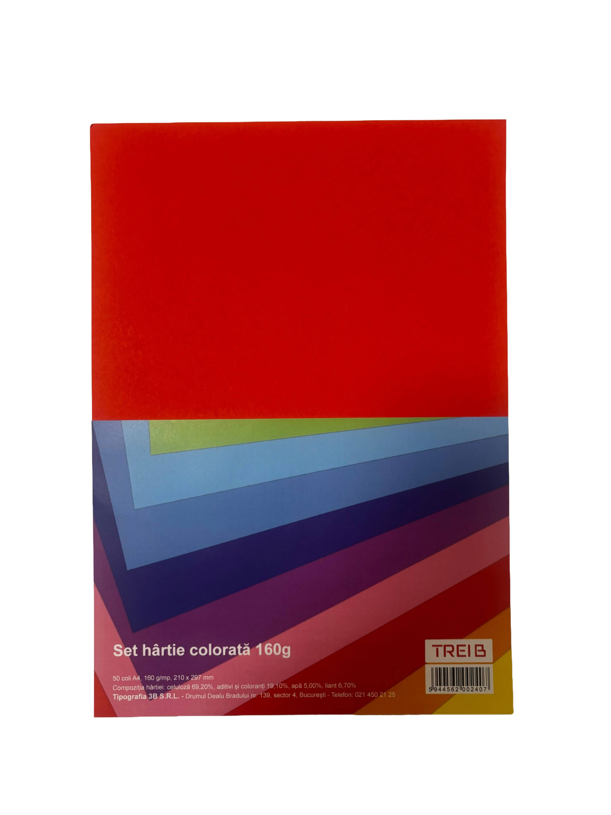Carton color A4 160g set 50 coli rosu