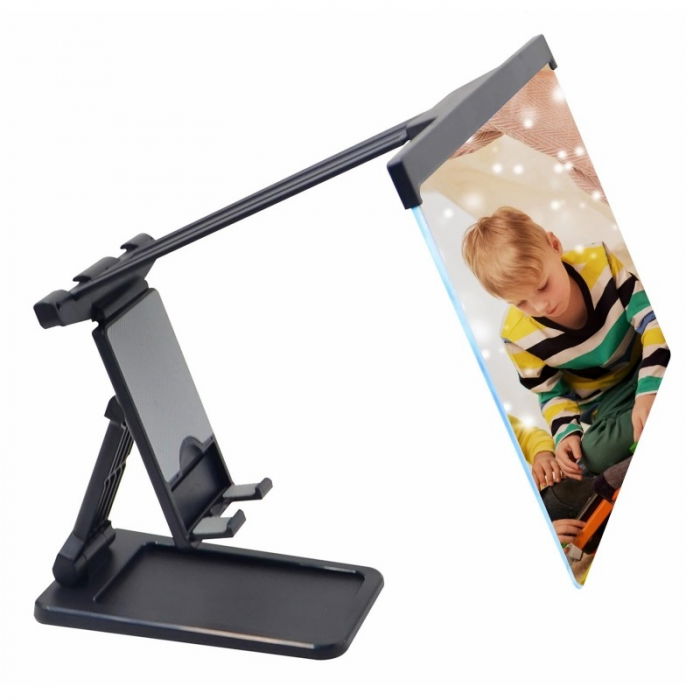 Suport cu lupa pliabil pentru telefon mobil iSEN 3D Phone Magnifying Glass Plus Negru, 12", Protectie ochi, Unghi ajustabil [2]