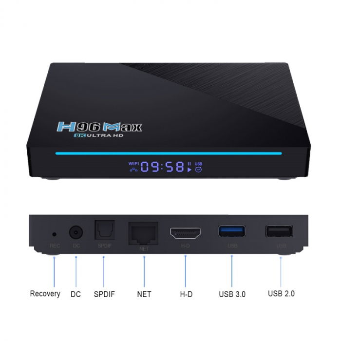 TV Box iSEN H96 MAX Pro Smart Media Player, 8K, 8GB RAM, 128GB ROM, RK3566 QuadCore, Android 11, Telecomanda cu giroscop si comanda vocala [6]