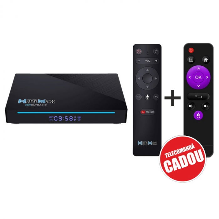 TV Box iSEN H96 MAX Pro Smart Media Player, 8K, 8GB RAM, 128GB ROM, RK3566 QuadCore, Android 11, Telecomanda cu giroscop si comanda vocala [1]