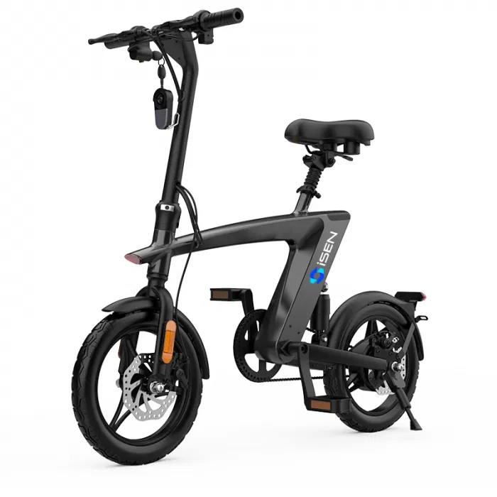 Biciclete electrice - Bicicleta electrica iSEN H1 Flying Fish Negru, 250W, 22NM, Rulare full electric sau asistata, 25km/h, IPX4, Baterie detasabila 10Ah