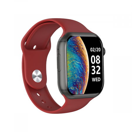 Smartwatch iSEN Watch DM60, negru cu bratara rosie silicon, 4G, 2.02" HD, 4GB RAM + 64GB ROM, android 8.1, Bt v4.2, nanoSIM, IP67, 800 mAh [1]