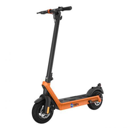 iSEN - Trotineta electrica pliabila iSEN X9 Plus 10" Orange, motor 850W, autonomie maxima 65km, viteza pana la 40km/h, baterie detasabila 36V 15.6A