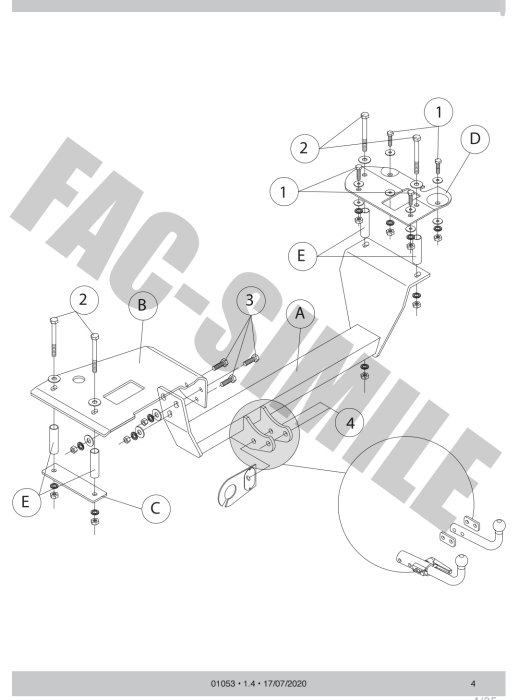 Cârlig de remorcare Umbra Rimorchi pentru Alfa Romeo 156 Sedan (1997 - 2006) - 01053/F [5]