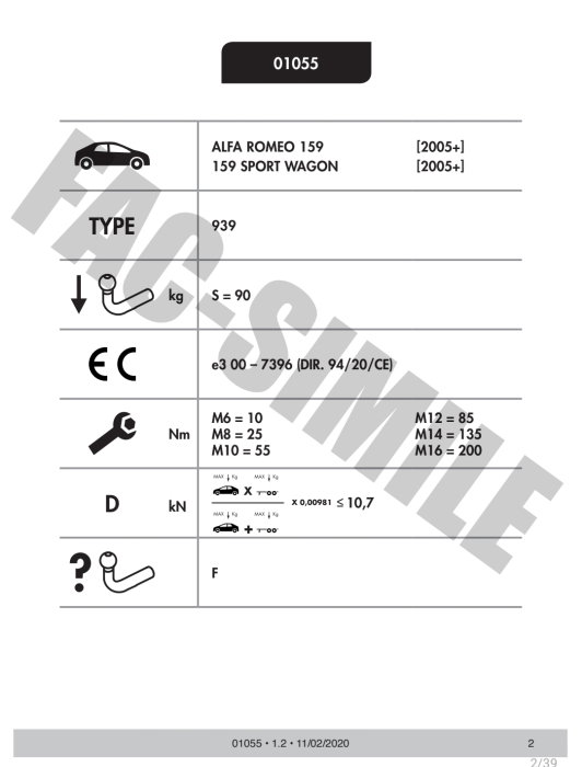 Cârlig de remorcare Umbra Rimorchi Alfa Romeo 159 Sedan (2005 - 2011) 01055/F - karmaster.ro [3]
