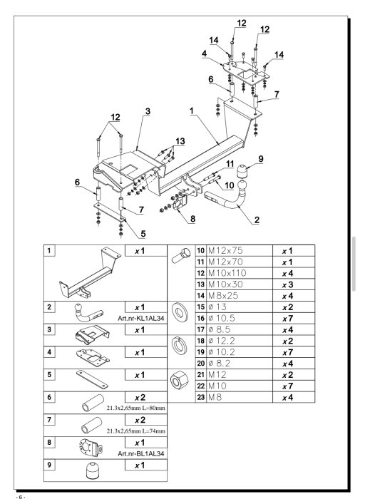 Cârlig de remorcare Auto-Hak pentru Alfa Romeo 156 Sportwagon / Combi (2000 - 2006) - AL 34 [7]