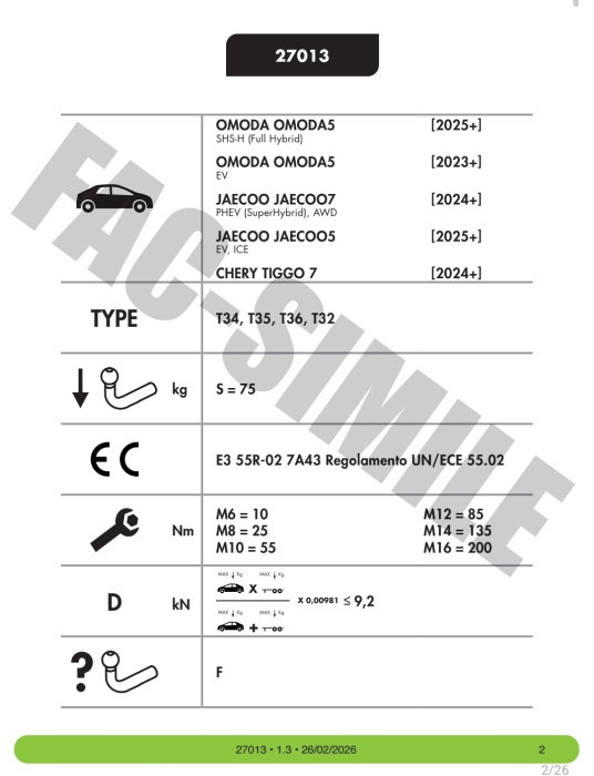 Cârlig de remorcare Umbra Rimorchi pentru Chery Tiggo 7 SUV (2024 - Prezent) [3]