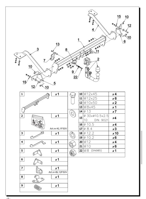 Cârlig de remorcare Auto-Hak Demontabil Vertical cu Cheie pentru Fiat Doblo L2 (+E-DOBLO) (2022 - Prezent) [5]