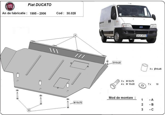 Scut motor metalic Fiat Ducato 1995 - 2006 [1]