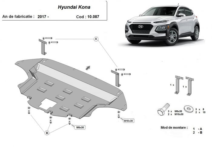 Scut motor metalic Hyundai Kona 2018 - 2023 [1]