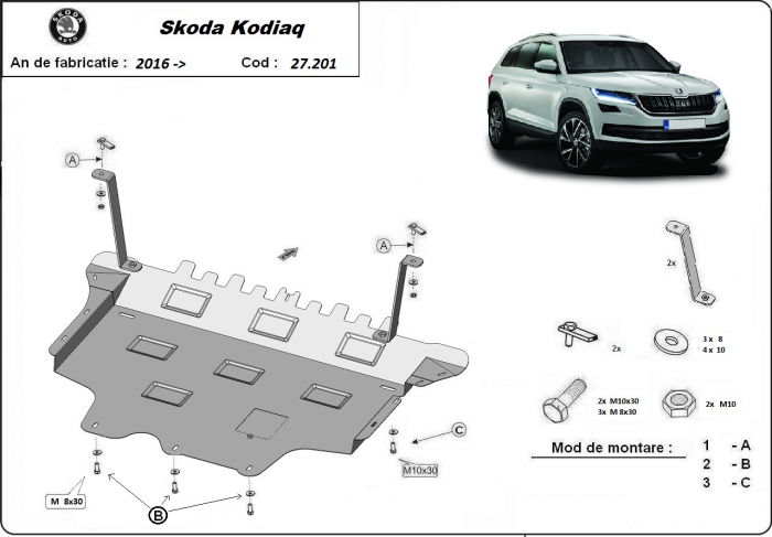 Scut motor metalic Skoda Kodiaq dupa 2016 [1]