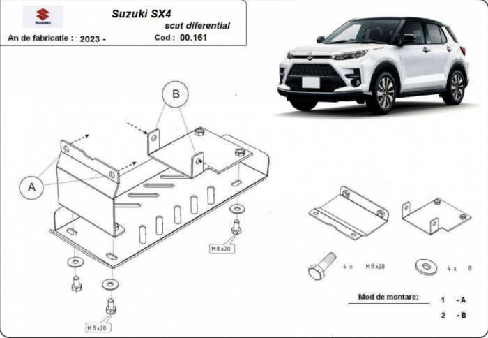 Set Scuturi Oțel 2mm Suzuki SX4 (2023+) - Protecție Motor și Diferențial Spate [4]