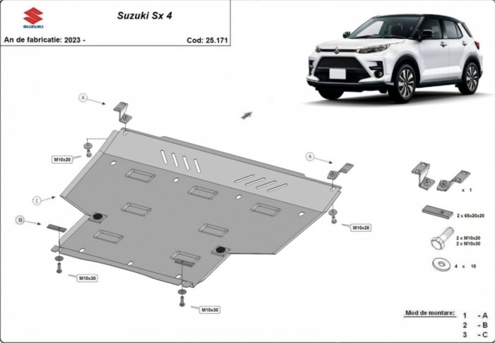 Set Scuturi Oțel 2mm Suzuki SX4 (2023+) - Protecție Motor și Diferențial Spate [3]