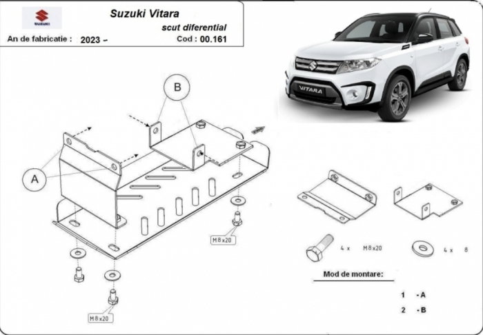 Set Scuturi Oțel 2mm Suzuki Vitara (2023+) - Protecție Motor și Diferențial Spate [4]