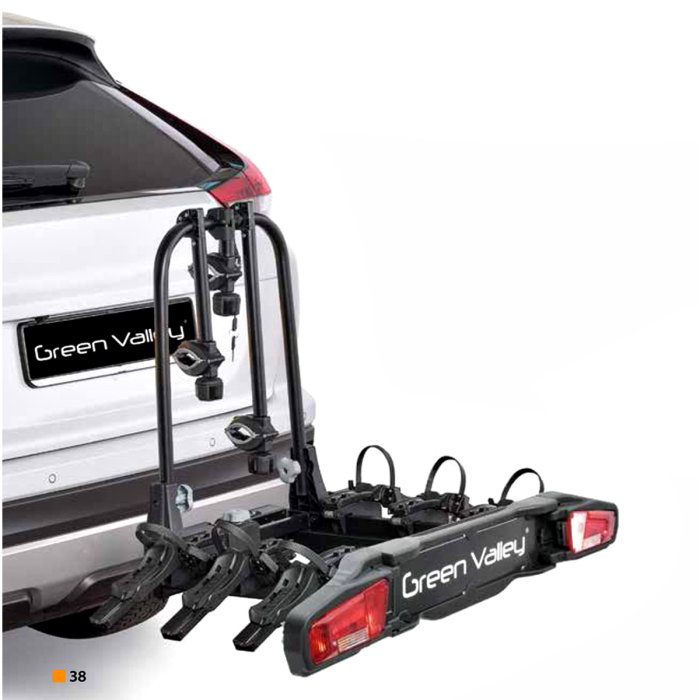 Suport bicicleta Green Valley Discovery 160514-3 cu prindere pe carligul de remorcare, 3 biciclete, Negru [2]
