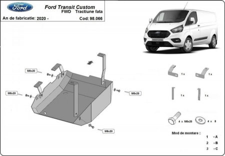 Scut motor Ford Transit Custom - Scut metalic Ad Blue Ford Transit Custom dupa 2020