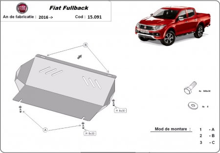 Scut motor Fiat Fullback - Scut metalic radiator Fiat Fullback dupa 2016