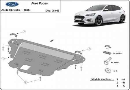 Scut motor Ford Focus - Scut motor metalic Ford Focus 4 dupa 2018