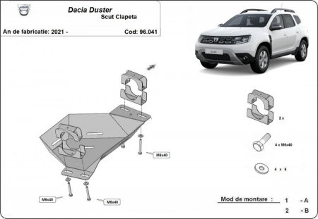 Scut motor Dacia Duster - Scut metalic Sistem Stop&GO, clapeta EGR Dacia Duster dupa 2021