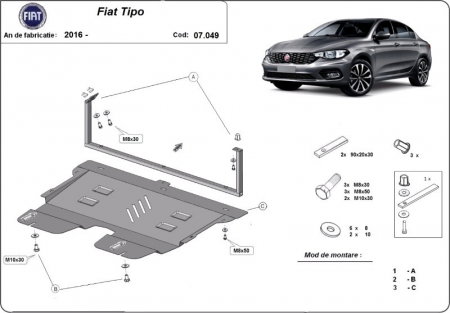 Scut motor metalic Fiat Tipo dupa 2016