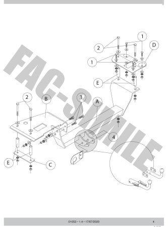 Cârlig de remorcare Umbra Rimorchi pentru Alfa Romeo 156 Sedan (1997 - 2006) - 01053/F [4]