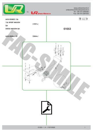 Cârlig de remorcare Umbra Rimorchi pentru Alfa Romeo 156 Sedan (1997 - 2006) - 01053/F [1]
