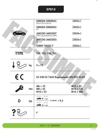 Cârlig de remorcare Umbra Rimorchi pentru Chery Tiggo 7 SUV (2024 - Prezent) [2]